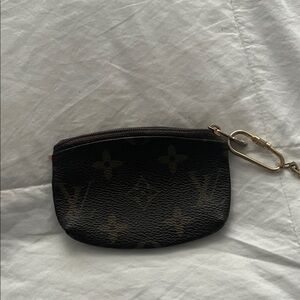 Louis Vuitton Brown Monogram Pouch with Gold Clasp